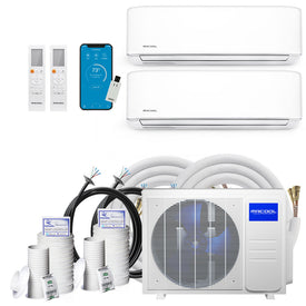 MRCOOL DIY 27K BTU 2-Zone Heat Pump Condenser with 12K+12K Air Handler - Best-AirPurifier
