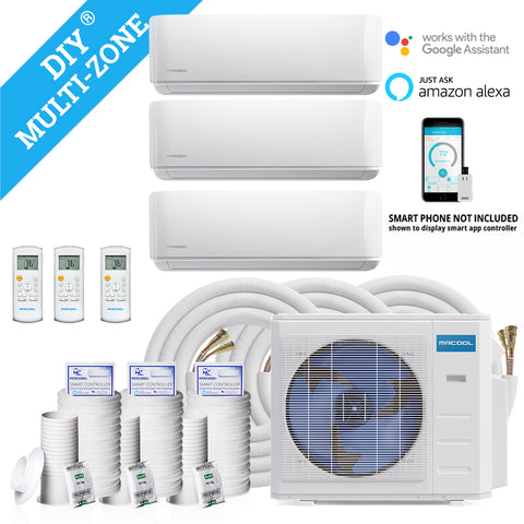 Image of MRCOOL DIY 27K BTU 3-Zone Heat Pump Condenser with 9K+9K +12K Air Handler - Best-AirPurifier
